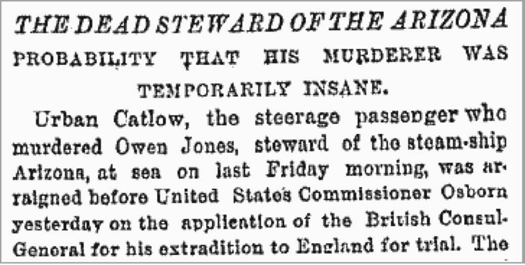 Murder on board SS Arizona