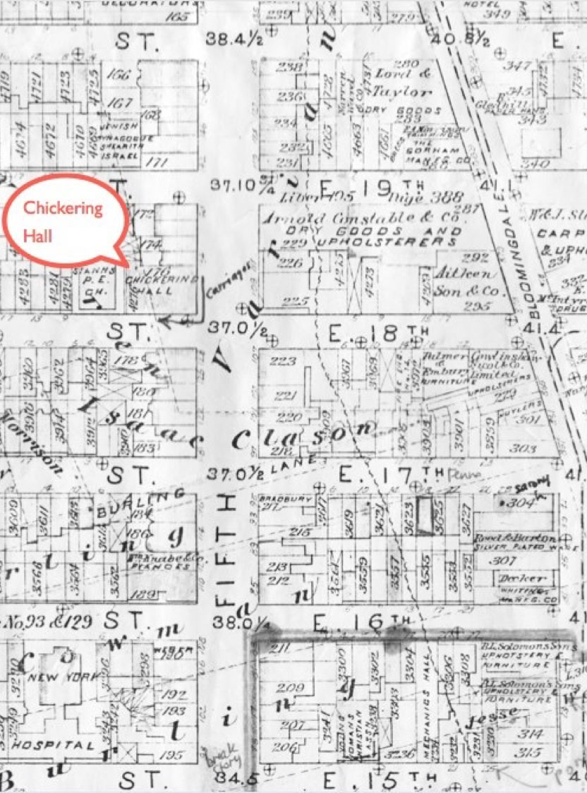 Chickering Hall THE LOCATION OF CHICKERING HALL 130 Fifth Avenue, New York, NY