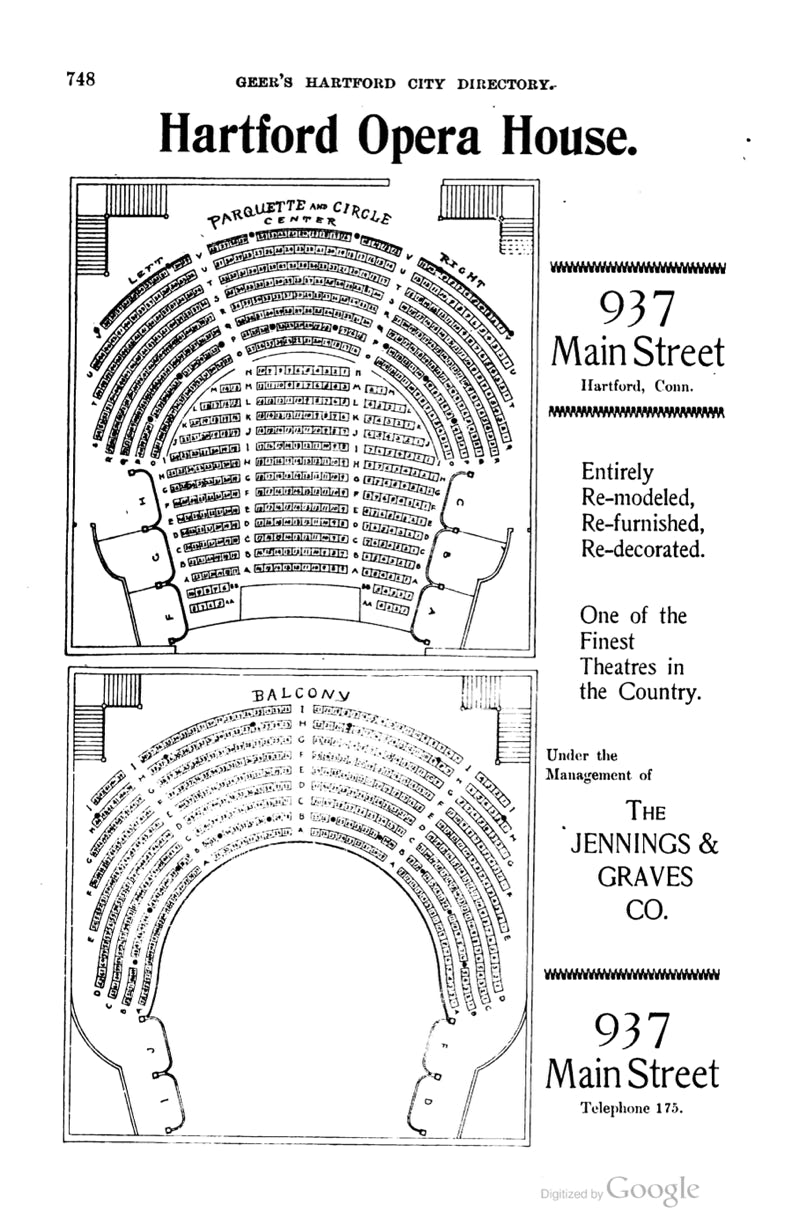 Hartford Opera House Seating